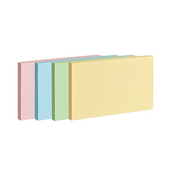 TANOSEEふせん 75×125mm 4色混色 1パック（10冊）