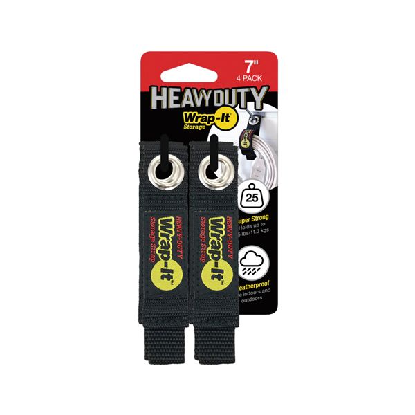 Wrap-It ラップイット フック用収納ストラップ 7X1inch 4個入 BK 104-10BX 工具 ツール DIY 作業工具