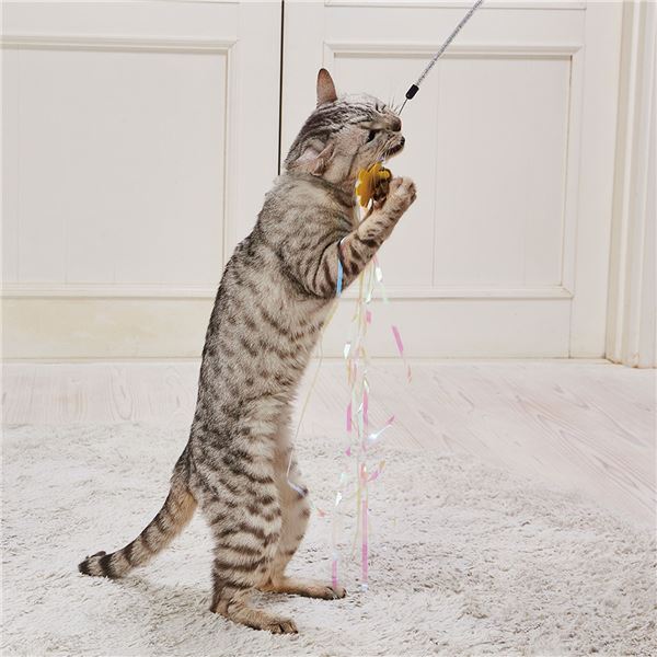 （まとめ） スティックじゃらし オーロラシャワー （ペット用品・猫用） 【×3セット】【代引不可】