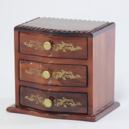 小引出し キーボックス 卓上小引き出し RE1814 3段 幅12cm 奥10cm　高11cm 天然木製 完成品