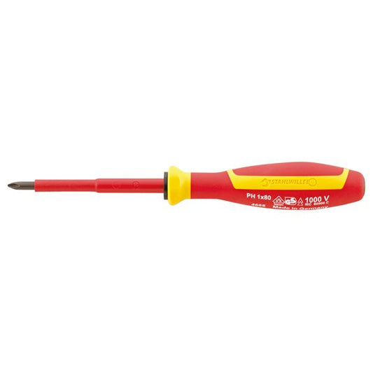 STAHLWILLE スタビレー 1000V絶縁プラスドライバー #1 軸長80mm 全長185mm 4665VDE-1N 工具 ツール DIY 作業工具