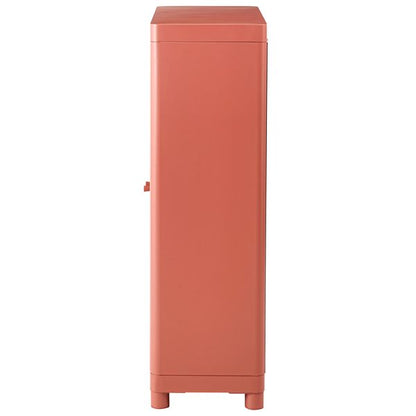 チェスト 約W75×D33×H110.5cm コーラルピンク 可動棚 スチール 収納家具 リビング家具 インテリア家具 ディスプレイ家具