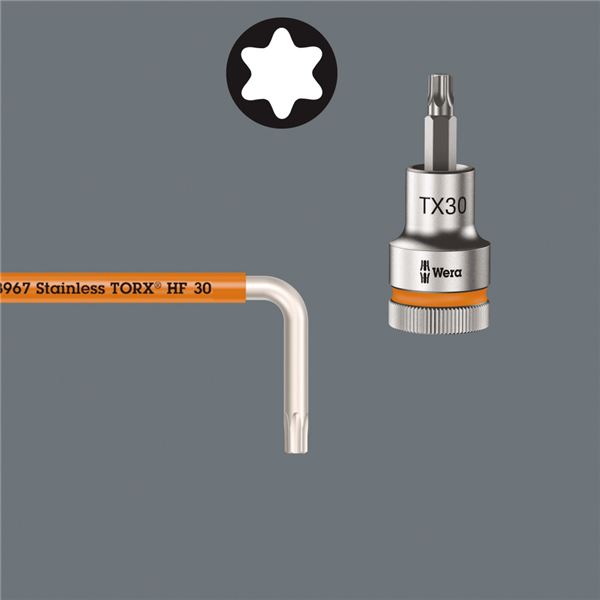 WERA ヴェラ トルクス L型 レンチ スリーブ付 ステンレス製 刃先サイズ T25 全長154mm 022685 工具 ツール DIY 作業工具 道具