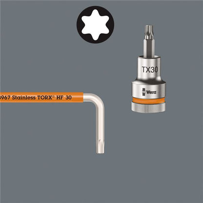 WERA ヴェラ トルクス L型 レンチ スリーブ付 ステンレス製 刃先サイズ T25 全長154mm 022685 工具 ツール DIY 作業工具 道具