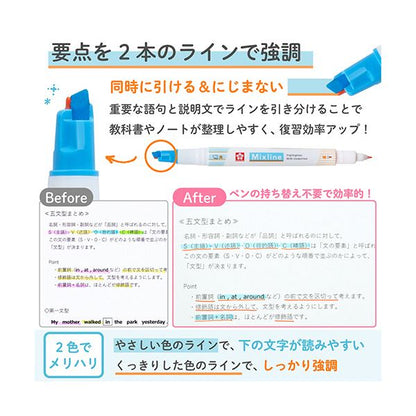 （まとめ） サクラクレパスラインマーカー ミックスライン ブルー VUK-T#36 1本 【×10セット】