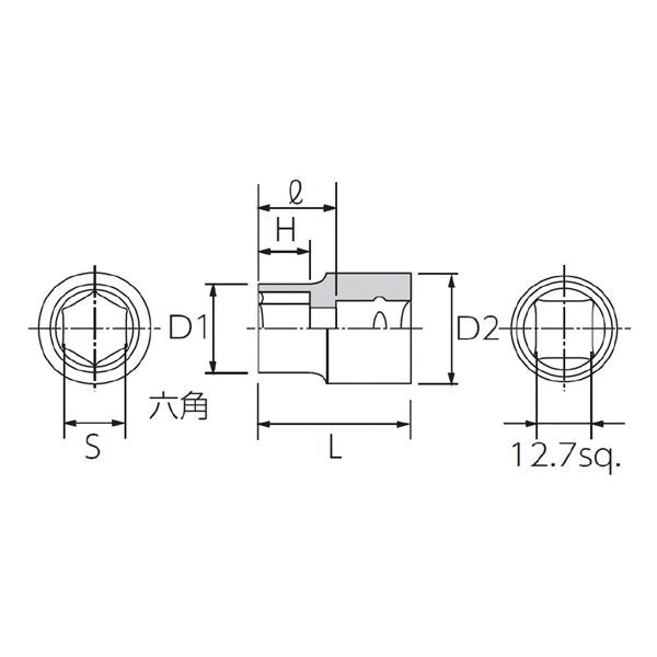 KTC 京都機械工具 12.7SQ ソケット 6角 36mm B4-36 工具 ツール DIY 作業工具