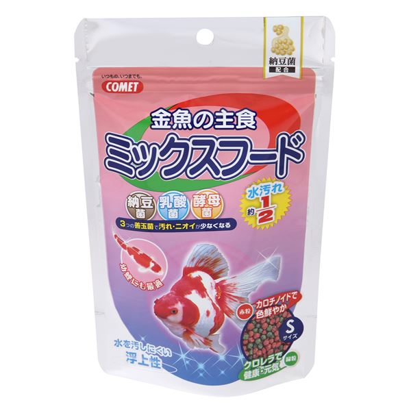 （まとめ）金魚の主食ミックスフード納豆菌 90g 金魚用フード 【×10セット】【代引不可】
