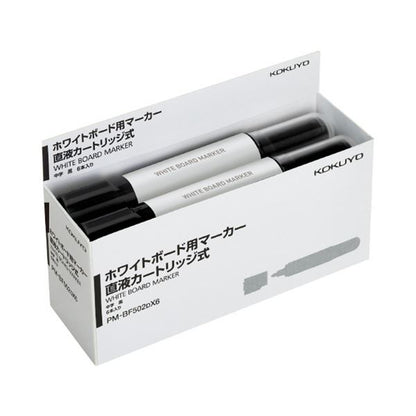 （まとめ） コクヨホワイトボード用マーカー（直液カートリッジ式） 中字 黒 PM-BF502DX6 1パック（6本） 【×2セット】