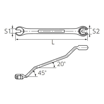 KTC 京都機械工具 ブレーキパイプ用 メガネレンチ 10X12mm MZ1-10X12 レンチ 工具 ツール DIY 作業工具