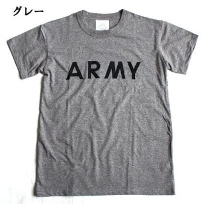 USタイプ ARMY Tシャツ XS 杢グレー 綿混 ティーシャツ ミリタリーウェア 軍モノ ミリタリーシャツ 衣類