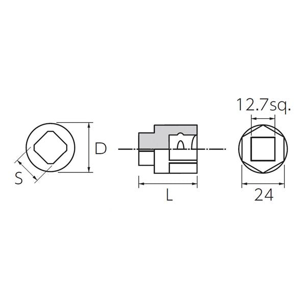 KTC 京都機械工具 12.7SQ ドレンプラグソケット 10.5 AC301-10 ソケット 工具 ツール DIY 作業工具