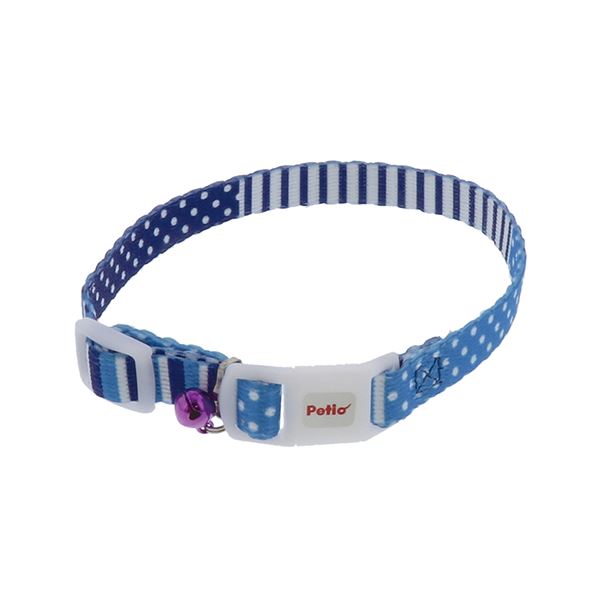 （まとめ）CAT COLLAR ボーダードットカラー ブルー【×5セット】 (猫用品/首輪)【代引不可】