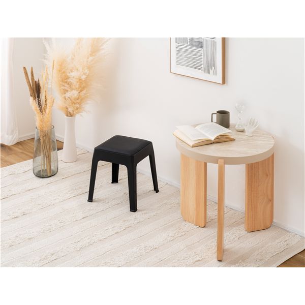 スツール 約W30.5×D30.5×H31cm ブラック スタッキング可 椅子 スタッキングスツール インテリア家具 完成品