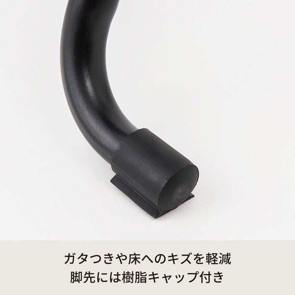 ベーススツール(ブラック/黒) 折りたたみ椅子 カウンターチェア 合成皮革 スチール イス 丸イス コンパクト スリム キッチン クッション パイプイス 完成品 NK-023