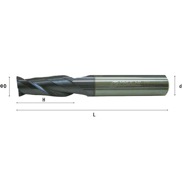PROCHI PRC-T015M2 2枚刃 超硬 スクエアエンドミル 1.5MM 工具 ツール DIY 作業工具 道具