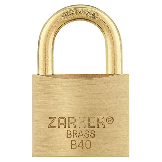 ZARKER ザーカー 真鍮南京錠 ワンタッチロック キー式 鍵3個付 防錆 高耐久性 ツル径6.5mm B40