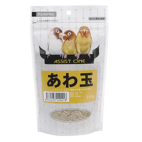 （まとめ）アシストONE 粟玉 180g 鳥エサ 【×10セット】【代引不可】
