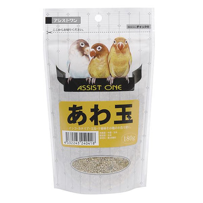 （まとめ）アシストONE 粟玉 180g 鳥エサ 【×10セット】【代引不可】