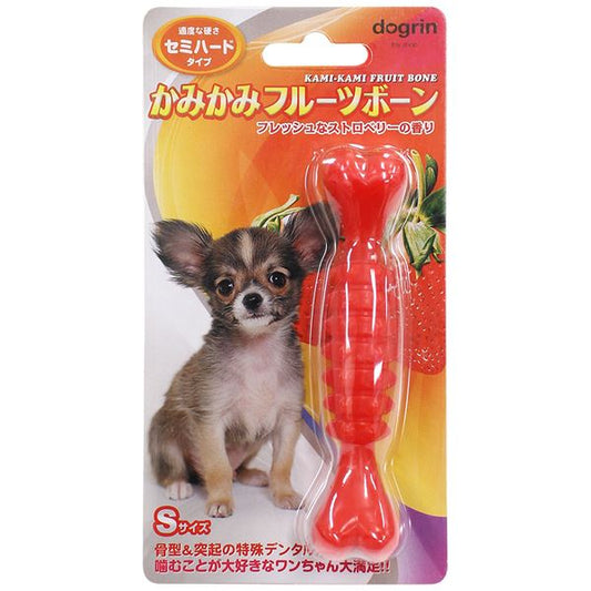 （まとめ）かみかみフルーツボーン セミハード Sサイズ ストロベリー【×5セット】 (犬用玩具)【代引不可】