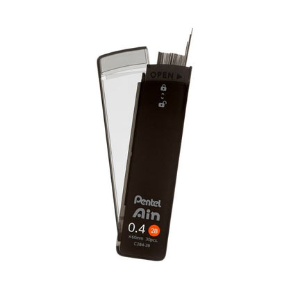ぺんてるシャープペン替芯 ぺんてるアイン 0.4mm 2B C284-2B 1セット（300本：30本×10個）