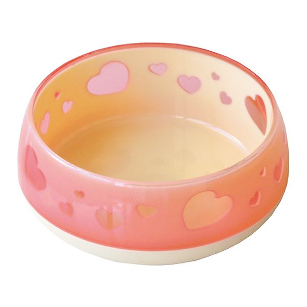 （まとめ） おいしく見えるワン食器 S ピンクハート （ペット用品） 【×2セット】【代引不可】
