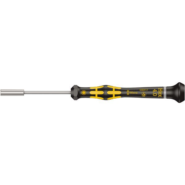 WERA ヴェラ ESD 静電気放電対策 精密 ナットドライバー 六角サイズ4.0mm 軸長60mm 030417 工具 ツール DIY 作業工具 道具