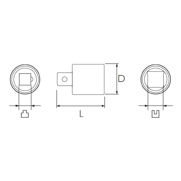 KTC 京都機械工具 9.5SQ ソケットアダプタ パック入 BA34-S ソケット 工具 ツール DIY 作業工具