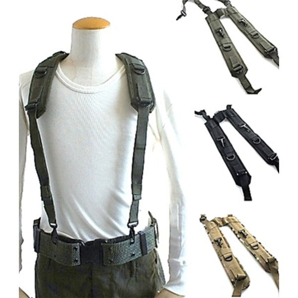 USタイプ H型 サスペンダー オリーブ ナイロン UTXピストルベルト対応 アメリカ軍 米軍 レプリカ ミリタリーグッズ 軍モノ