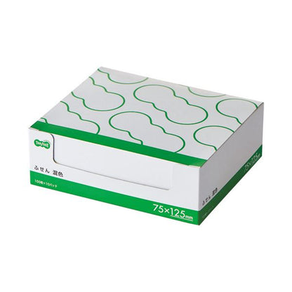 TANOSEEふせん 75×125mm 4色混色 1パック（10冊）