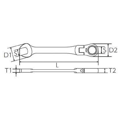 KTC 京都機械工具 ラチェットコンビネーションレンチ 8mm 首振りタイプ MSR1A-08F レンチ 工具 ツール DIY 作業工具