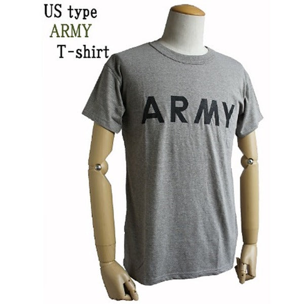 USタイプ ARMY Tシャツ XS 杢グレー 綿混 ティーシャツ ミリタリーウェア 軍モノ ミリタリーシャツ 衣類
