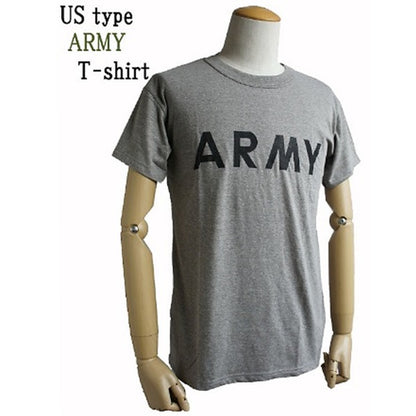 USタイプ ARMY Tシャツ XS 杢グレー 綿混 ティーシャツ ミリタリーウェア 軍モノ ミリタリーシャツ 衣類