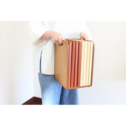 ブックラック 本棚 1個 幅20×奥行25×高さ33cm スタッキング 積み重ね可 取っ手付き 本収納 書類収納 マガジンラック 雑誌収納
