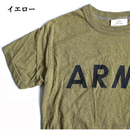 USタイプ ARMY オバーダイ Tシャツ XS オバーダイイエロー 綿混 ティーシャツ ミリタリーウェア 軍モノ ミリタリーシャツ 衣類