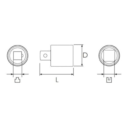 KTC 京都機械工具 9.5SQ ソケットアダプタ BA34 ソケット 工具 ツール DIY 作業工具