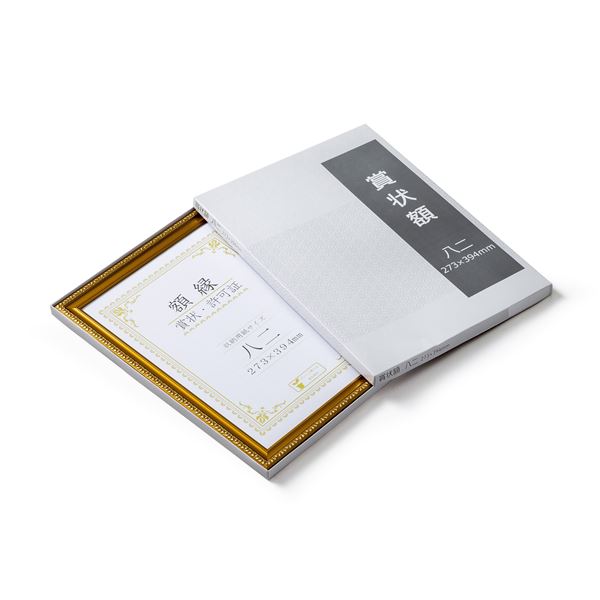 樹脂製 金色賞状額 金消 R 箱入 八二 収納寸法：273×394mm 賞状 額 表彰状 卒業証書 免許書 許可証 額縁 フレーム