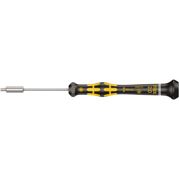 WERA ヴェラ ESD 静電気放電対策 精密 ナットドライバー 六角サイズ2.0mm 軸長60mm 030412 工具 ツール DIY 作業工具 道具