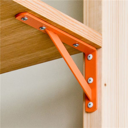 棚受け金具/ブラケット 【S #02 オレンジ】 1組/2本入 スチール製 『Bracket』 〔業務用 建材 建築金物〕