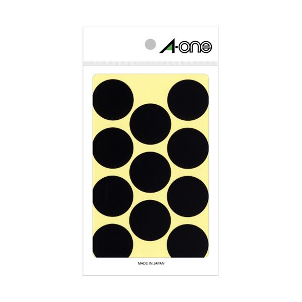 （まとめ） エーワンカラーラベル 丸型 直径30mm 黒 07239 1パック（154片：11片×14シート） 【×5セット】
