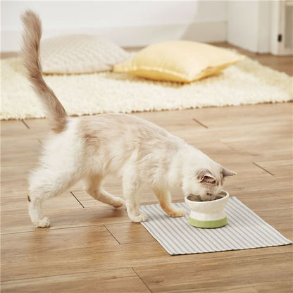 （まとめ）フードがこぼれにくい脚付き陶器食器 ドライフード向き【×2セット】 (犬猫用品/食器)【代引不可】