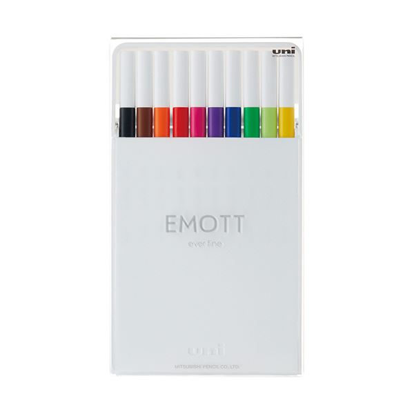 三菱鉛筆 水性サインペン EMOTT10色セット No.1 スタンダードカラー PEMSY10C.NO1 1パック