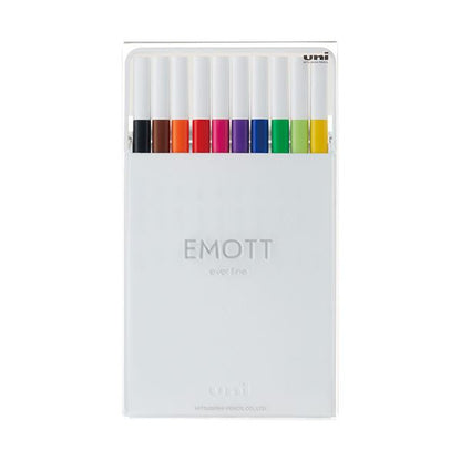 三菱鉛筆 水性サインペン EMOTT10色セット No.1 スタンダードカラー PEMSY10C.NO1 1パック