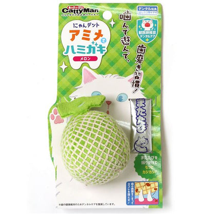 （まとめ） にゃんデント アミメでハミガキ メロン 【×5セット】 （猫用玩具）【代引不可】