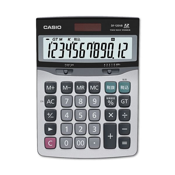 カシオ 卓上電卓 12桁 デスクサイズDF-120VB-N 1台