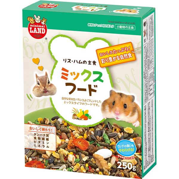 （まとめ）マルカン リス・ハムの主食ミックスフード 250g ウサギフード 【×5セット】【代引不可】