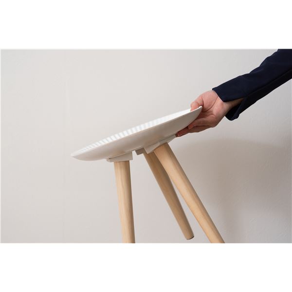 サイドテーブル ミニテーブル 約幅29.5cm Sサイズ 円形 ホワイト トレーテーブル 組立品 リビング ダイニング インテリア家具