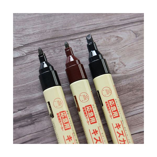 （まとめ） 寺西化学革靴補色マーカー キズカクース オノ型（角芯） 黒 SH55P-T1 1本 【×10セット】