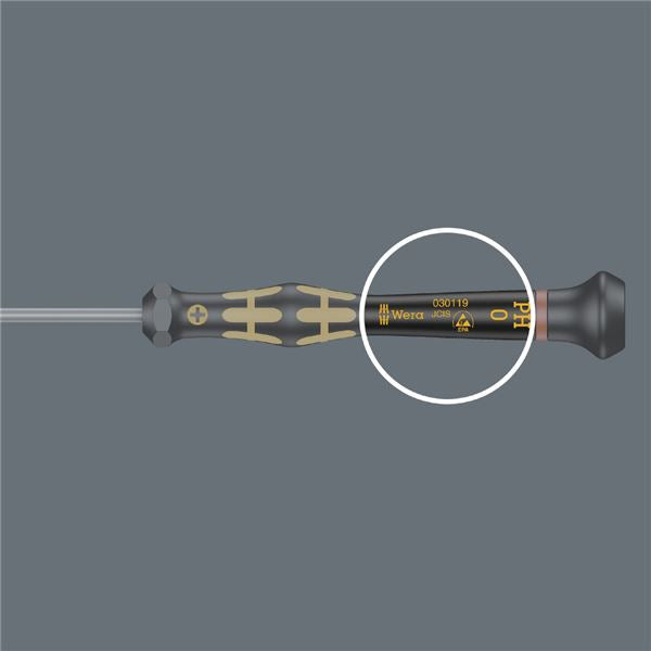 WERA ヴェラ ESD 静電気放電対策 Microstix 精密ドライバー 刃先サイズF 軸長40mm 030082 工具 ツール DIY 作業工具 道具