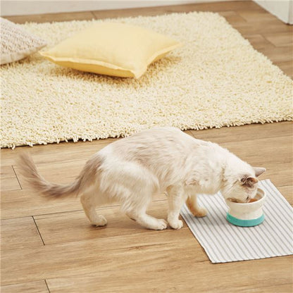（まとめ）フードがこぼれにくい脚付き陶器食器 ウエットフード向き【×2セット】 (犬猫用品/食器)【代引不可】