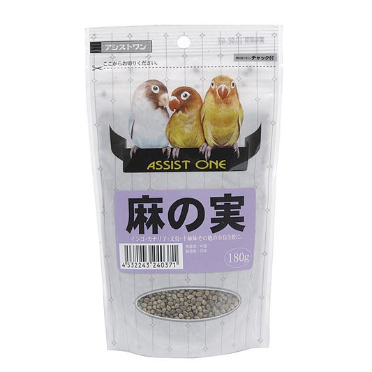（まとめ）アシストONE 麻の実 180g 鳥エサ 【×3セット】【代引不可】